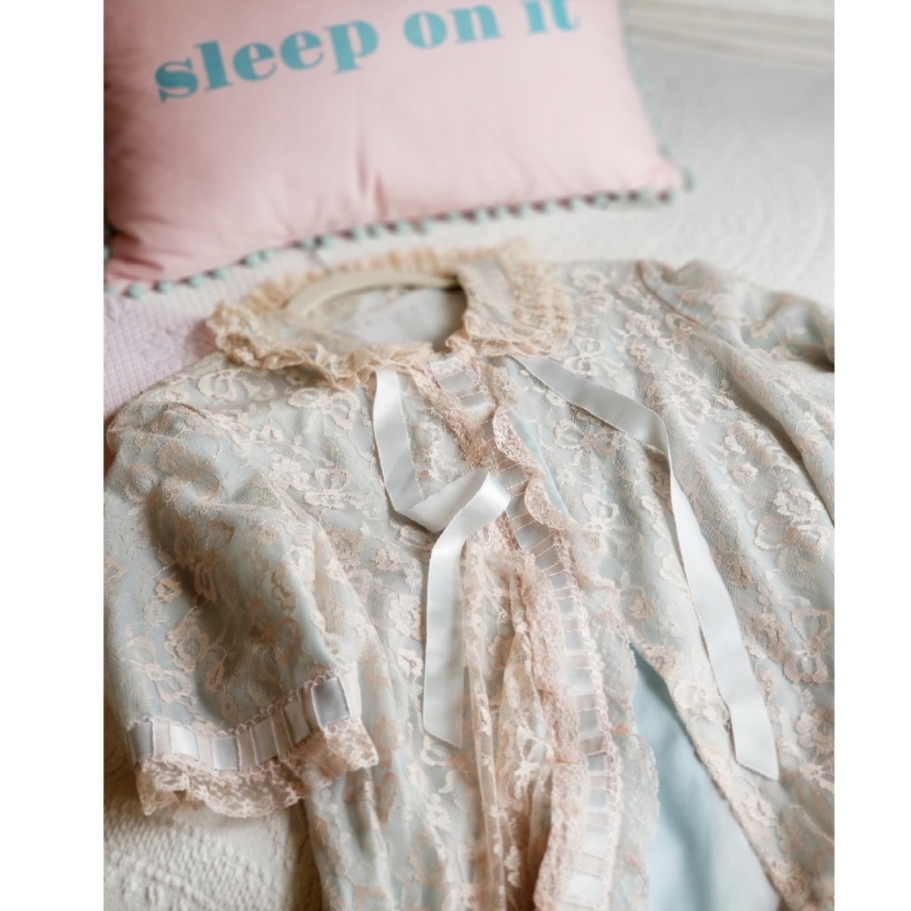 Odette Barsa Vintage Lace Boudoir Robe